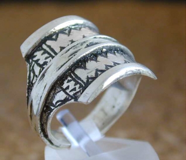 Tuareg Silber Ring mit schönem Muster